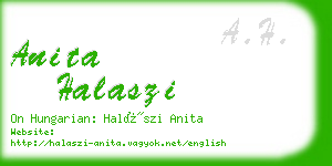 anita halaszi business card